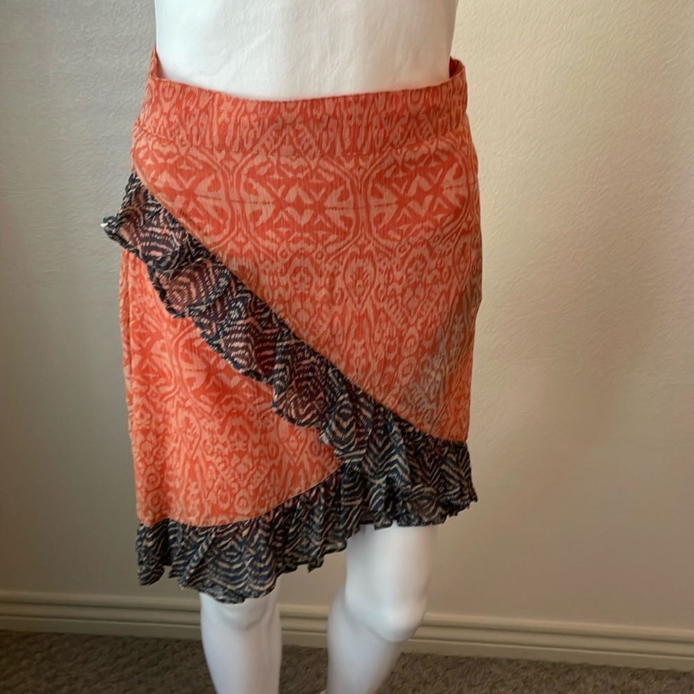 Free People Orange Asymmetrical Skirt